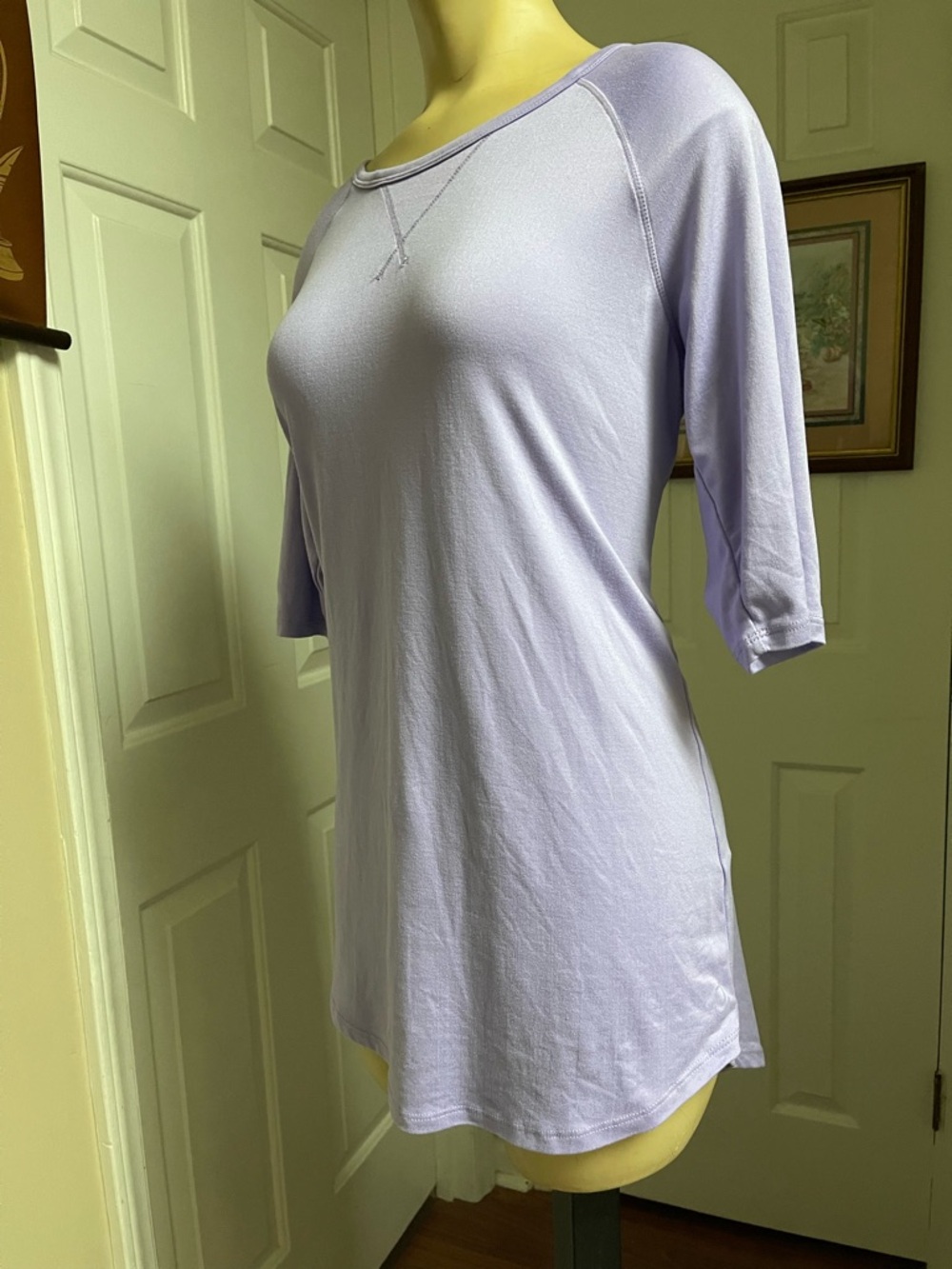Cuddl Duds Pastel Lavender Scoop Neck Short Sleeve Top - Picture 4 of 5
